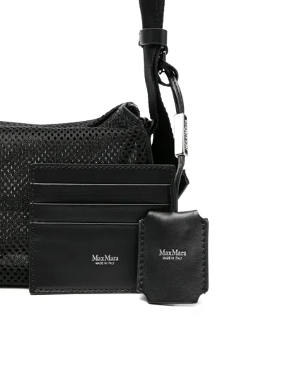 Max Mara Perforated Shoulder Bag In Black