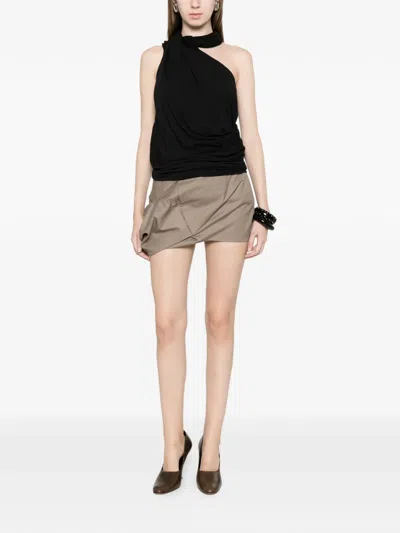 Entire Studios Structured Mini Skirt In Brown