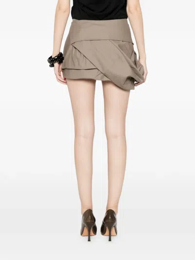 Entire Studios Structured Mini Skirt In Brown