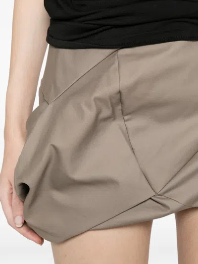 Entire Studios Structured Mini Skirt In Brown