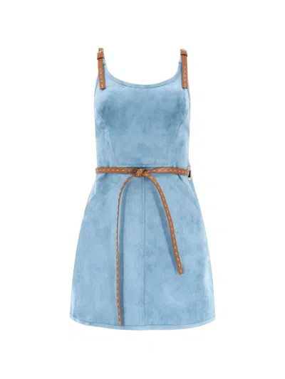 Alexis Kacen Mini Dress In Azure Blue
