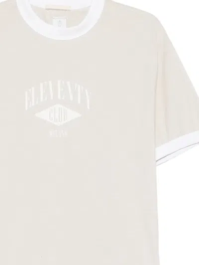 Eleventy Logo T-shirt In Neutral