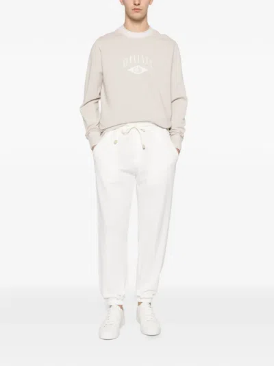 Eleventy Drawstring Panelled Sweatpants In Gray