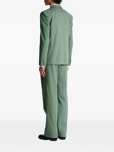 Balmain Single-breasted Peak-lapel Blazer In Green