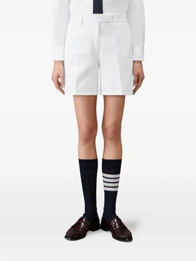 Thom Browne Flat-front Shorts In Red
