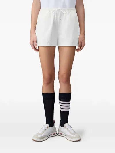 Thom Browne Drawstring Stripe Shorts In White