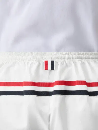 Thom Browne Drawstring Stripe Shorts In White