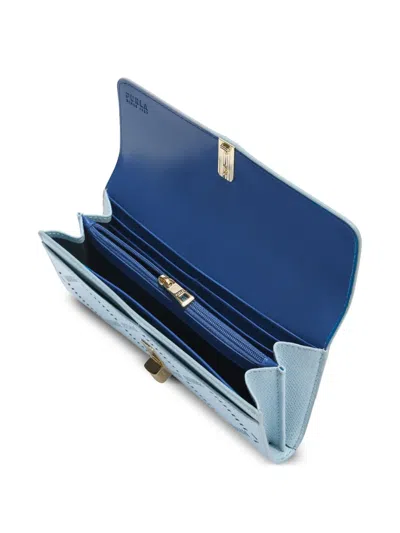 Furla Iride Turnlock Patterned Wallet In Blue