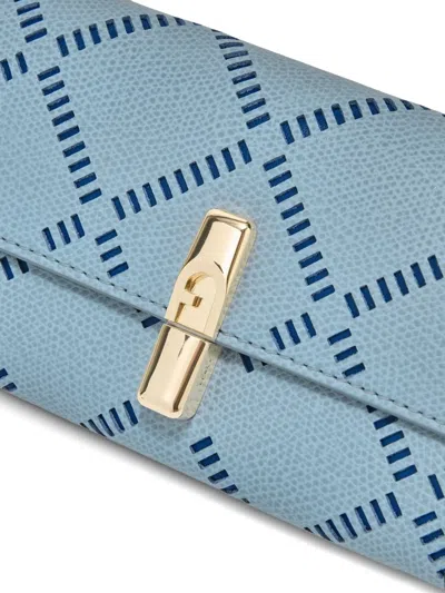 Furla Iride Turnlock Patterned Wallet In Blue