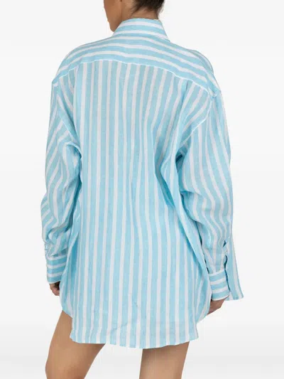 Paramidonna Cora Striped Shorts In Blue