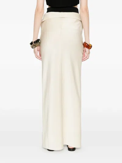 Nanushka Split Front Long Skirt In White