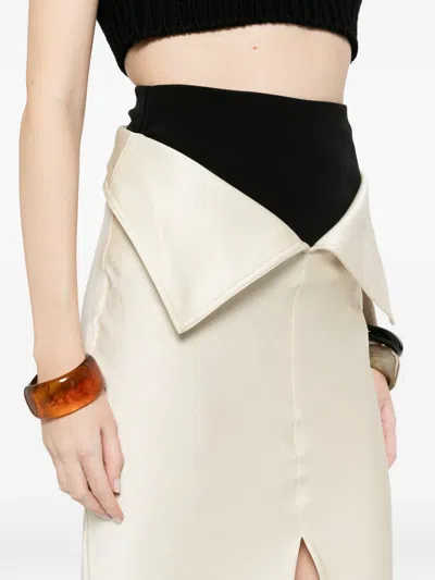 Nanushka Split Front Long Skirt In White