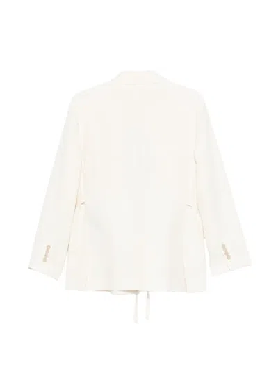 Seventy Mud Grey Wool Jacket In White