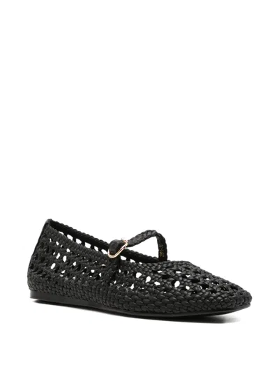 Zolfo Black Mimi Ballerinas With Braiding And Strap