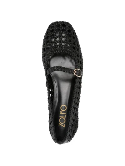 Zolfo Black Mimi Ballerinas With Braiding And Strap