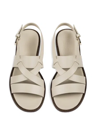 Doucal's Multi-strap Leather Sandals In Neutral