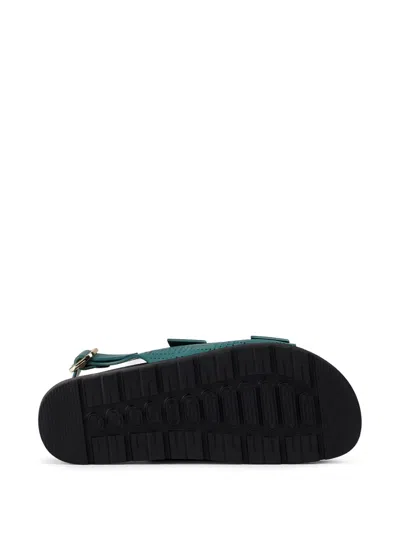 Doucal's Perforated Buckle Leather Sandals In Multi