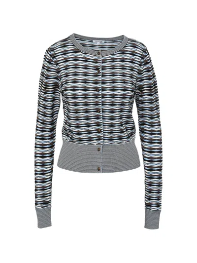 Veronica Beard Cambria Button Front Knit Cardigan In Gray