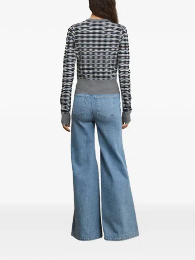 Veronica Beard Cambria Button Front Knit Cardigan In Gray