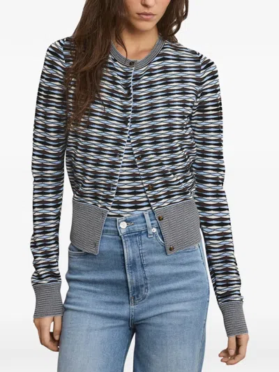 Veronica Beard Cambria Button Front Knit Cardigan In Gray