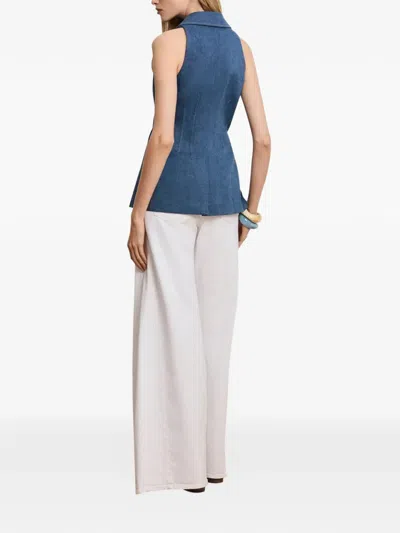 Veronica Beard Costa Vest In Blue