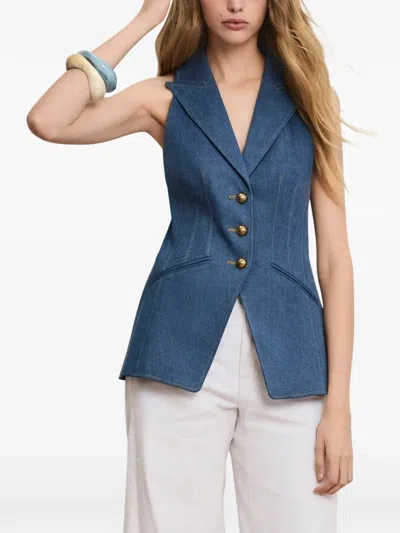 Veronica Beard Costa Vest In Blue