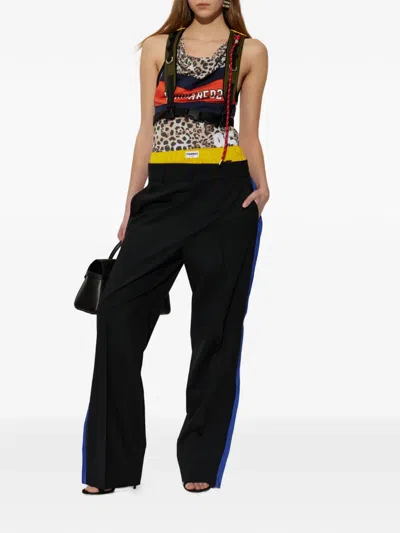 Dsquared2 Leopard-print Harness Top In Multi