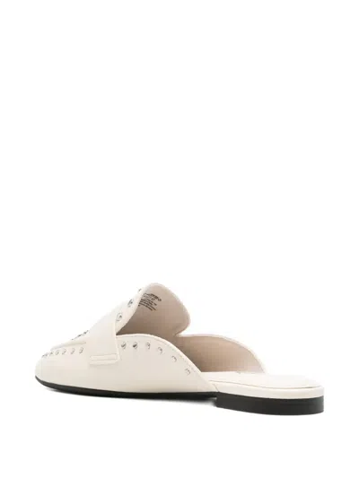 Tamaris Studded Leather Mules In Neutral
