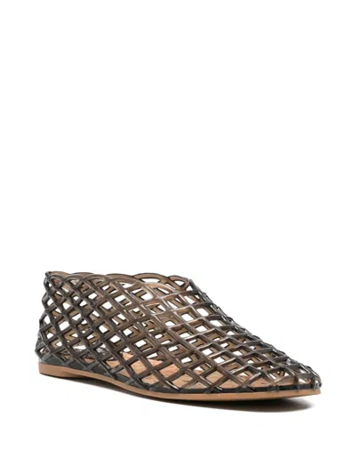 La Piscine Openwork Ballet Flats In Brown