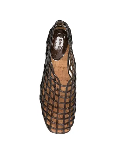 La Piscine Openwork Ballet Flats In Brown