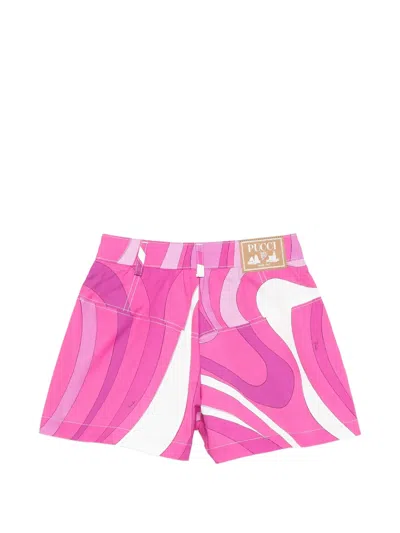 Pucci Junior Eyelet Shorts In Multi