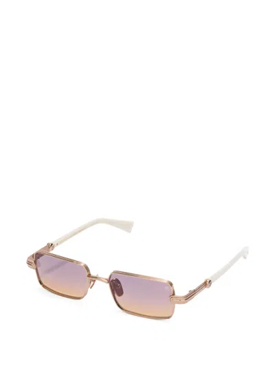 Balmain Rectangle-frame Sunglasses In Gold
