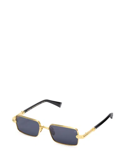Balmain Rectangle-frame Sunglasses In Gold