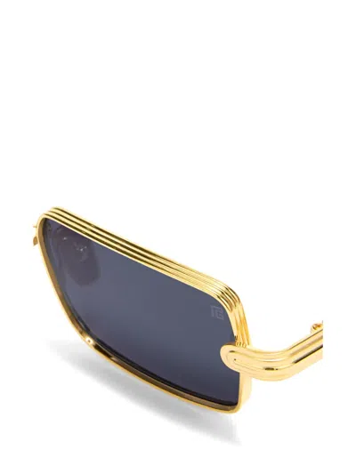 Balmain Rectangle-frame Sunglasses In Gold