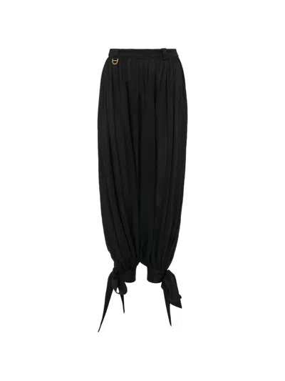 Chloé Chloe Women Pantaloni Fluidi A Pieghe In Charmeuse Di Seta In Black