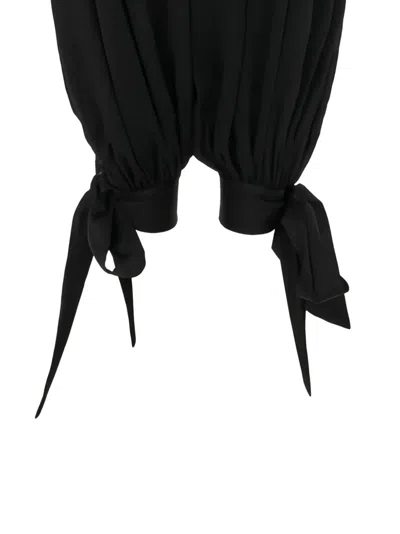 Chloé Chloe Women Pantaloni Fluidi A Pieghe In Charmeuse Di Seta In Black