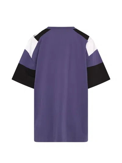 Martine Rose Purple Indigo Blue Cotton Oversized Panelled T-shirt In Purple