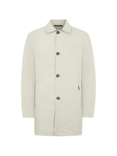 Moorer Checked Button Coat In Gray