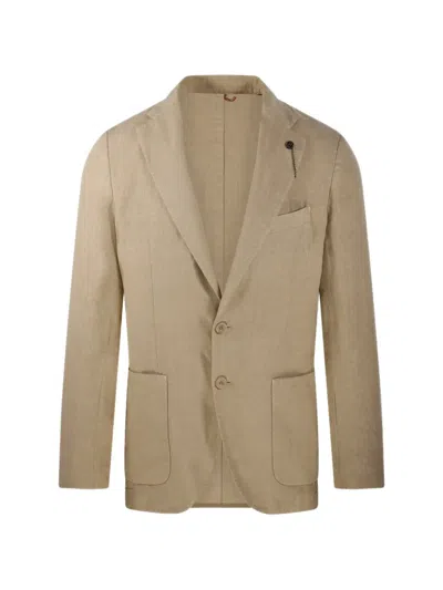 Santaniello Giacca Cotone Icegab Gabardina Doppio Ritorto In Ice Cotton High Twist In Brown