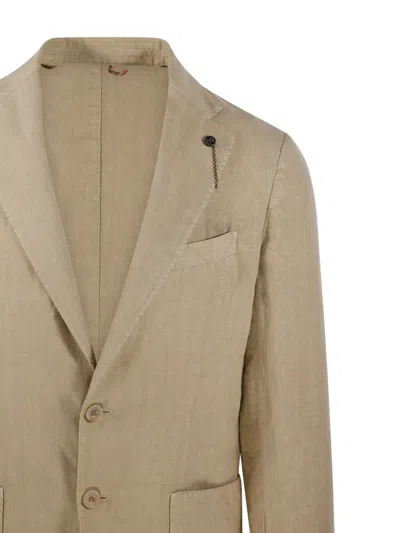 Santaniello Giacca Cotone Icegab Gabardina Doppio Ritorto In Ice Cotton High Twist In Brown