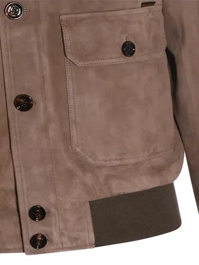 Moorer Button Flap Pockets Jacket In Brown
