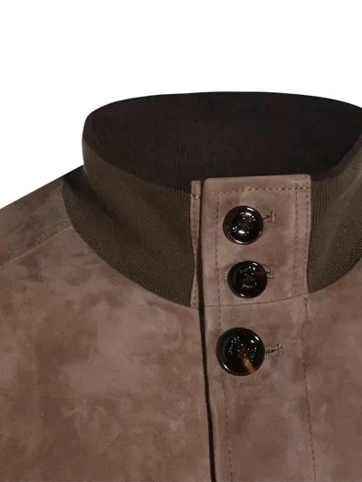 Moorer Button Flap Pockets Jacket In Brown