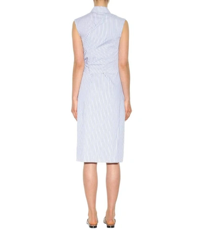 Shop Jw Anderson Striped Cotton Dress In White Llue