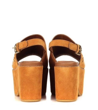 Shop See By Chloé Suede Platform Sandals In Brown