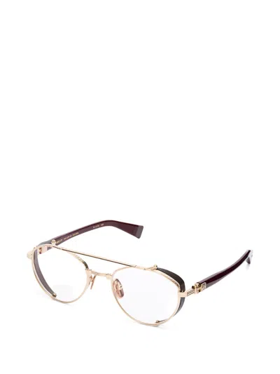 Balmain Pilot-frame Glasses In Gold