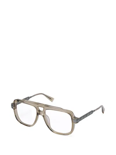 Balmain Square-frame Glasses In Neutral