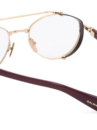 Balmain Pilot-frame Glasses In Gold