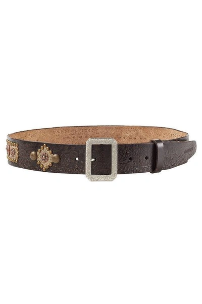 Dsquared2 Embellished Leather Belt In Multicolored