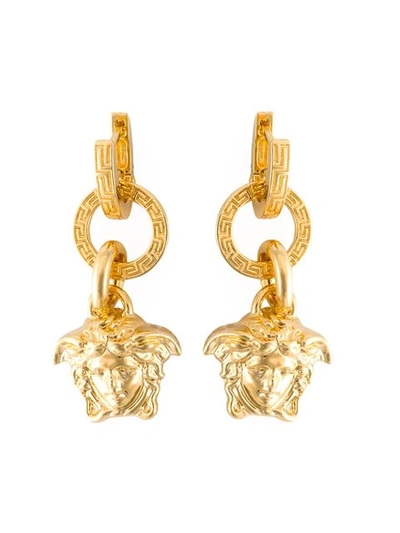 Versace Medusa Hoop Earrings In Metallic