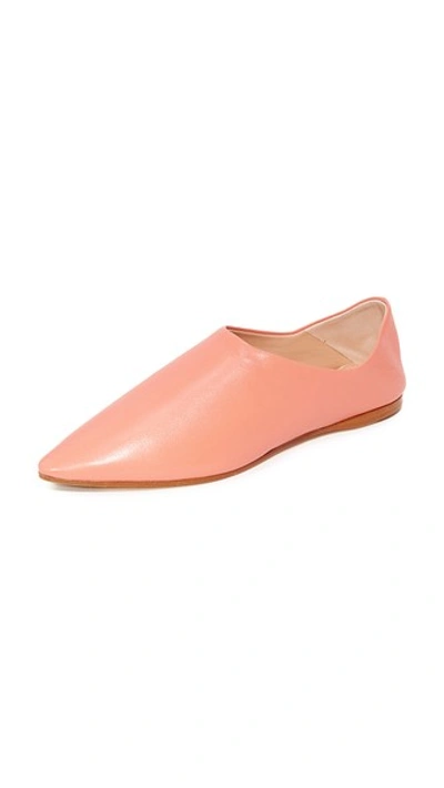 Acne Studios Amina Backless Leather Slipper Shoes In Pink